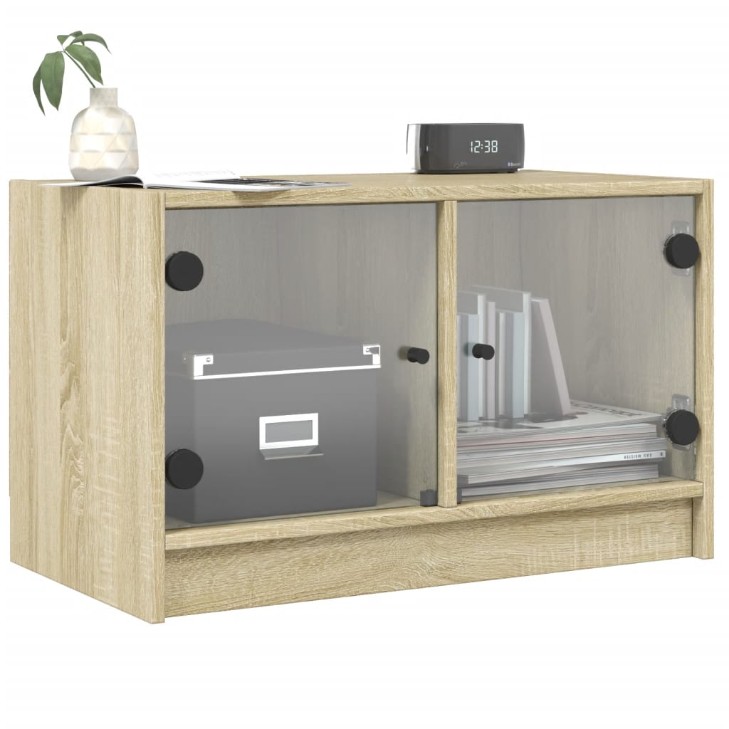 Βοηθητικό Ντουλάπι Sonoma Δρυς 68x37x42 εκ. με Γυάλινες Πόρτες