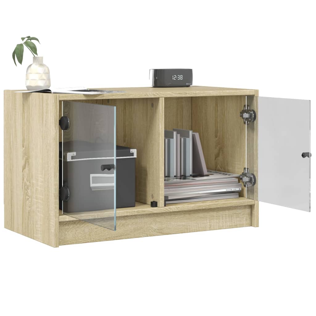 Βοηθητικό Ντουλάπι Sonoma Δρυς 68x37x42 εκ. με Γυάλινες Πόρτες