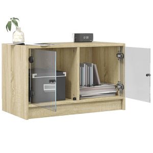 Βοηθητικό Ντουλάπι Sonoma Δρυς 68x37x42 εκ. με Γυάλινες Πόρτες