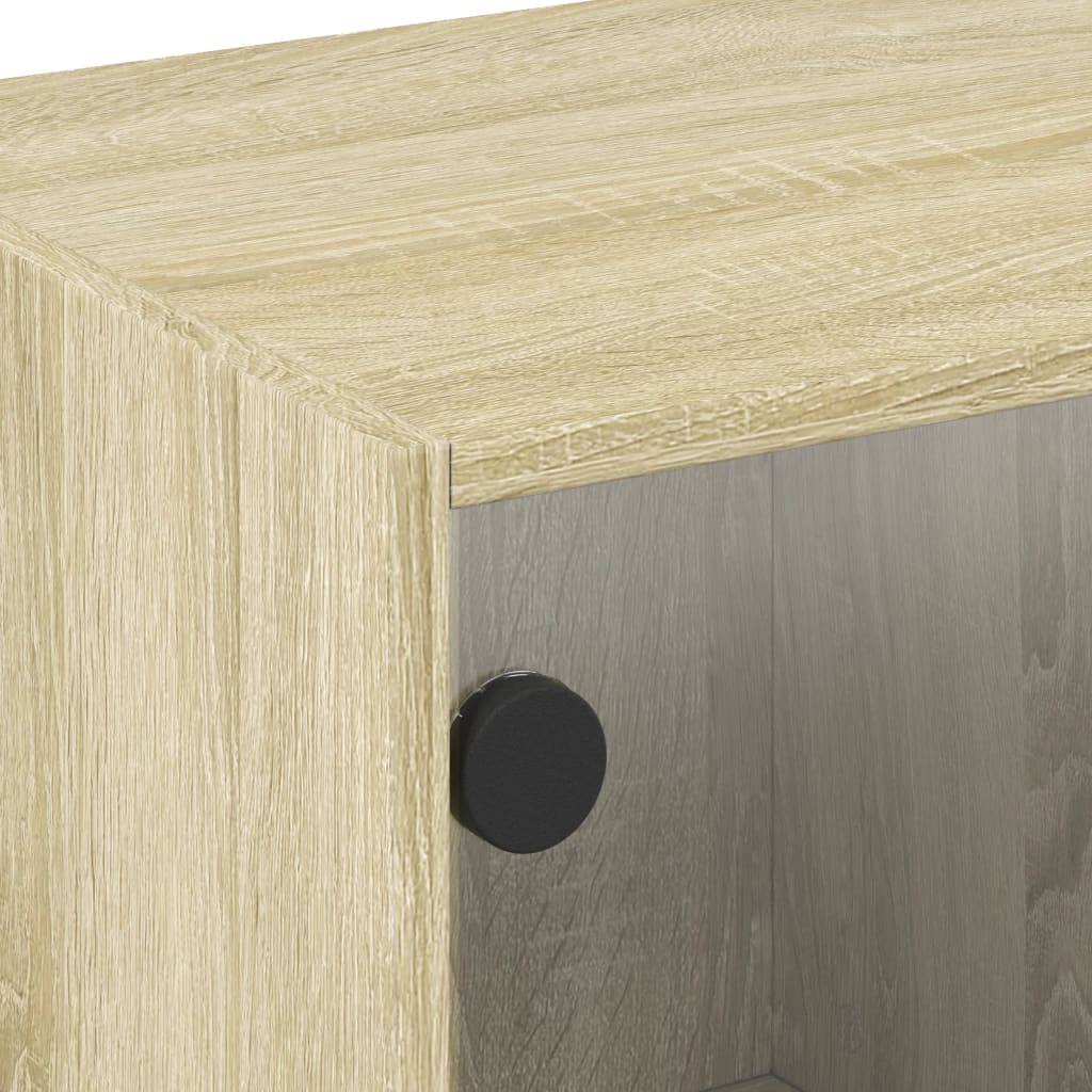 Βοηθητικό Ντουλάπι Sonoma Δρυς 68x37x42 εκ. με Γυάλινες Πόρτες