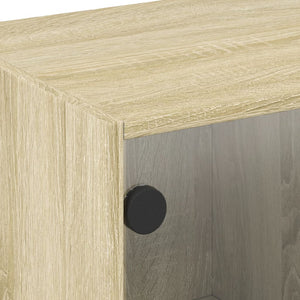 Βοηθητικό Ντουλάπι Sonoma Δρυς 68x37x42 εκ. με Γυάλινες Πόρτες