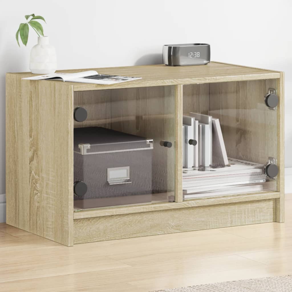 Βοηθητικό Ντουλάπι Sonoma Δρυς 68x37x42 εκ. με Γυάλινες Πόρτες