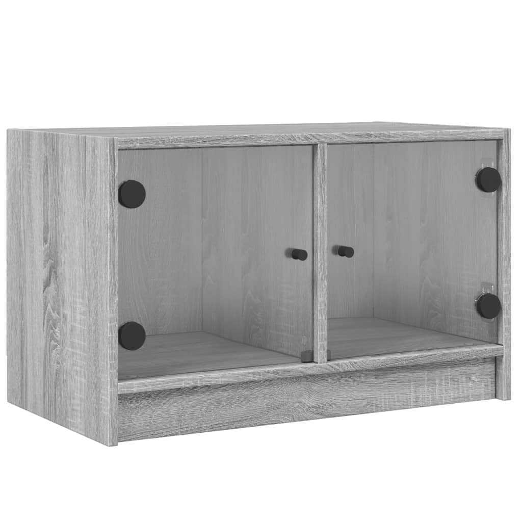 Βοηθητικό Ντουλάπι Sonoma Γκρι 68x37x42 εκ. με Γυάλινες Πόρτες