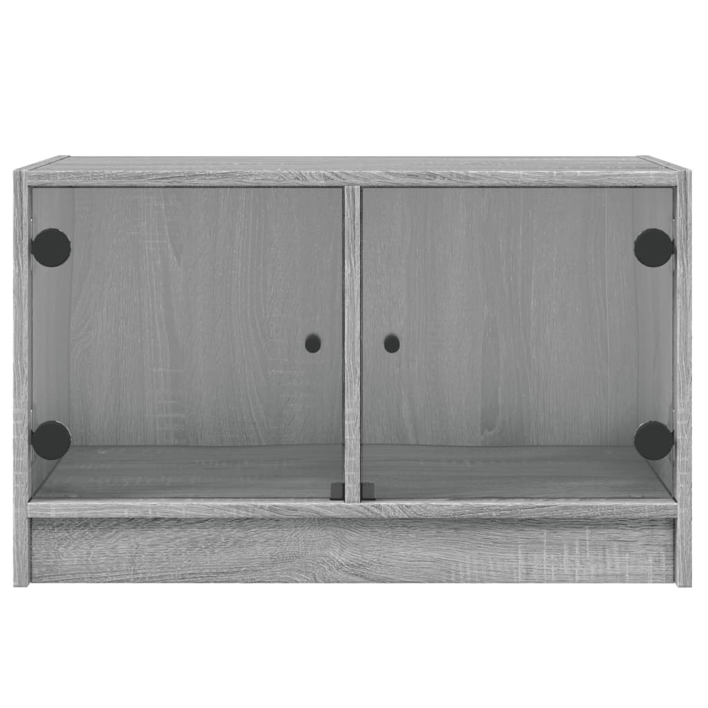Βοηθητικό Ντουλάπι Sonoma Γκρι 68x37x42 εκ. με Γυάλινες Πόρτες