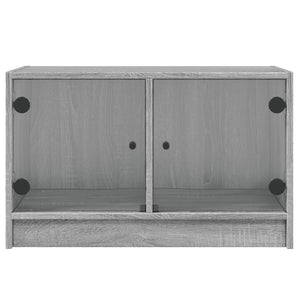 Βοηθητικό Ντουλάπι Sonoma Γκρι 68x37x42 εκ. με Γυάλινες Πόρτες