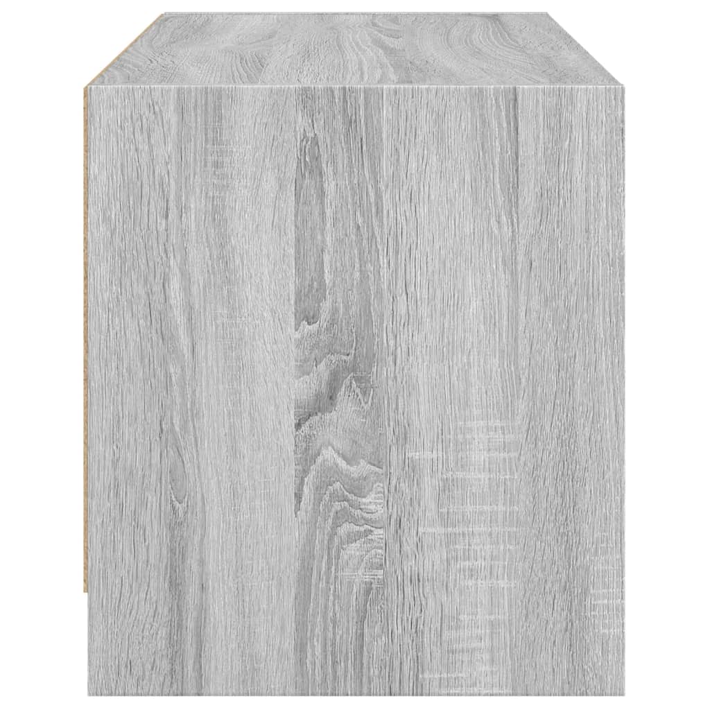 Βοηθητικό Ντουλάπι Sonoma Γκρι 68x37x42 εκ. με Γυάλινες Πόρτες