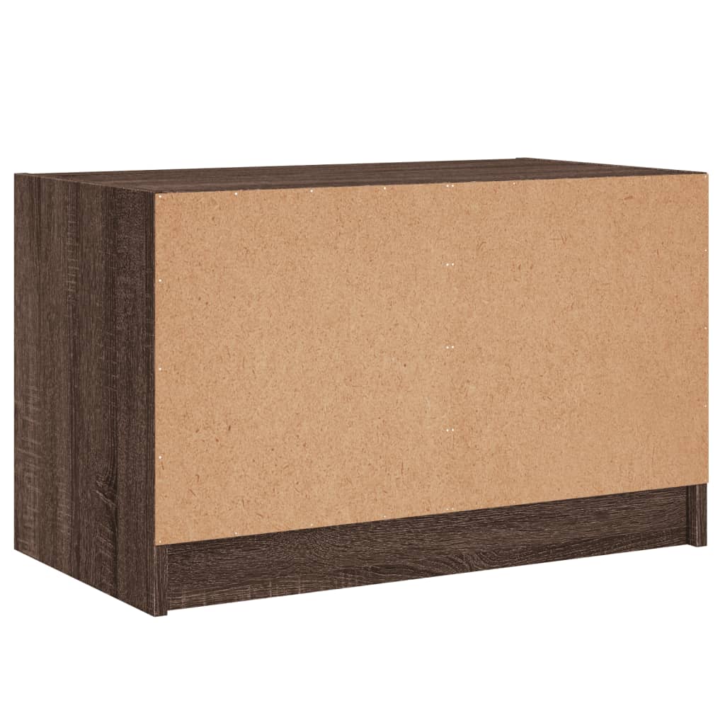 Βοηθητικό Ντουλάπι Καφέ Δρυς 68x37x42 εκ. Γυάλινες Πόρτες