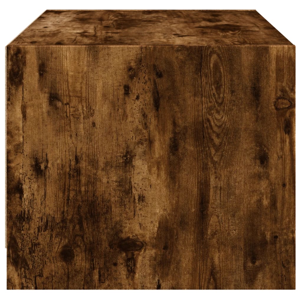 Τραπεζάκι Σαλονιού Καπνιστή Δρυς 68x50x42 εκ με Γυάλινες Πόρτες