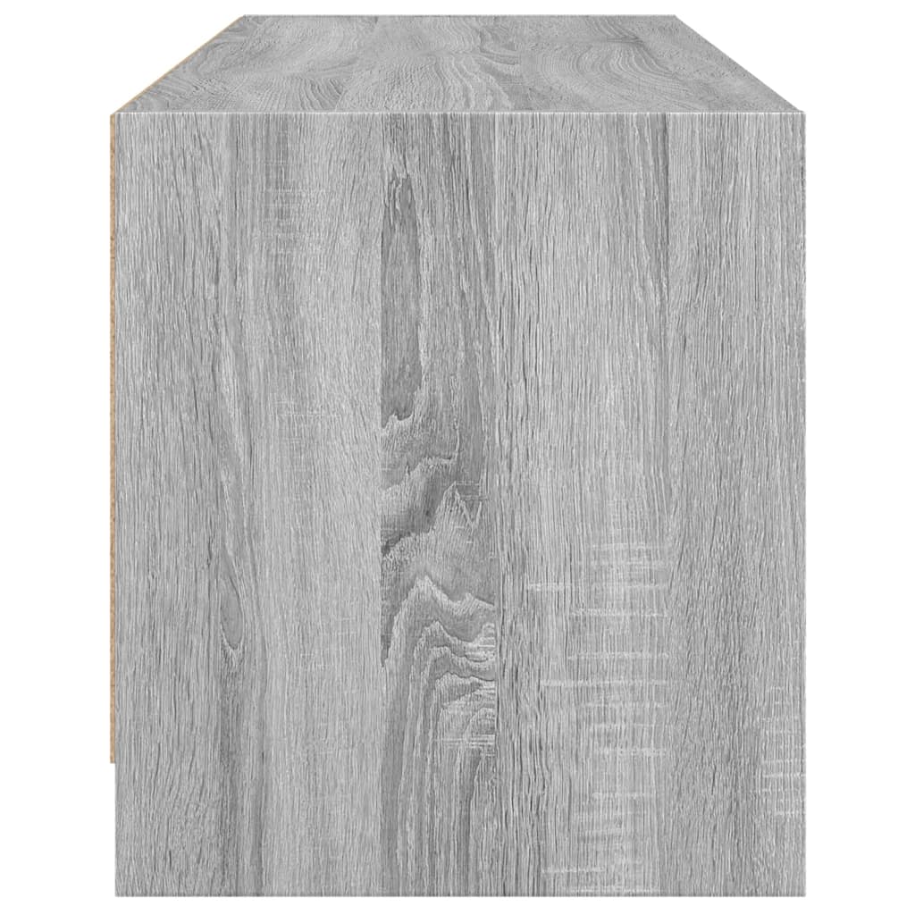 Έπιπλο Τηλεόρασης Sonoma Γκρι 102x37x42 εκ. με Γυάλινες Πόρτες - Pakobazaar
