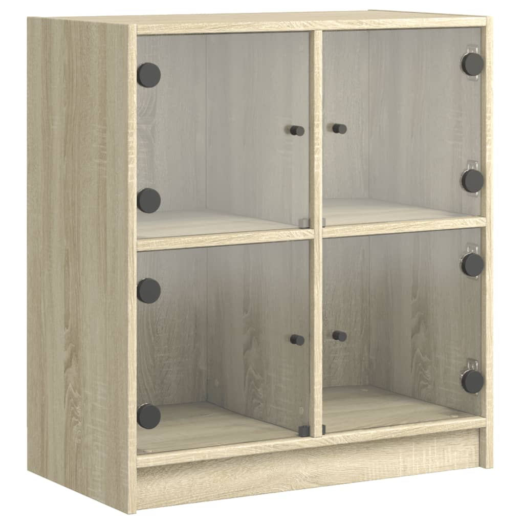 Βοηθητικό Ντουλάπι Sonoma Δρυς 68x37x75,5εκ. με Γυάλινες Πόρτες