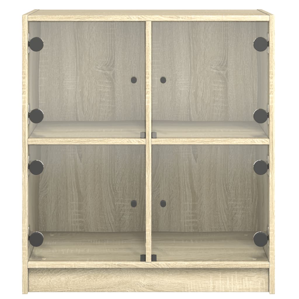Βοηθητικό Ντουλάπι Sonoma Δρυς 68x37x75,5εκ. με Γυάλινες Πόρτες