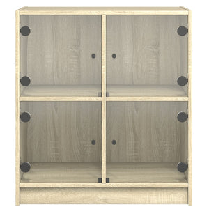 Βοηθητικό Ντουλάπι Sonoma Δρυς 68x37x75,5εκ. με Γυάλινες Πόρτες