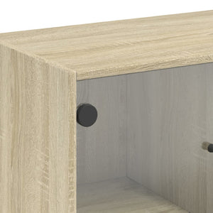 Βοηθητικό Ντουλάπι Sonoma Δρυς 68x37x75,5εκ. με Γυάλινες Πόρτες