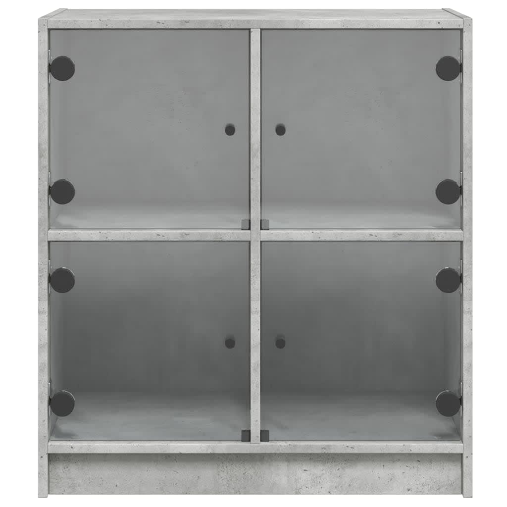 Βοηθητικό Ντουλάπι Γκρι Σκυροδ. 68x37x75,5 εκ. Γυάλινες Πόρτες