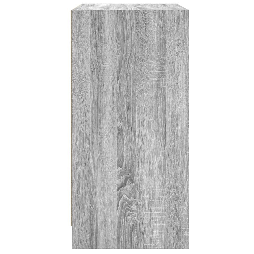 Βοηθητικό Ντουλάπι Sonoma Γκρι 68x37x75,5εκ. με Γυάλινες Πόρτες