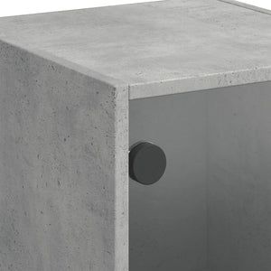 Ντουλάπι Γκρι Σκυροδέματος 35 x 37 x 109 εκ. με Γυάλινες Πόρτες - Pakobazaar