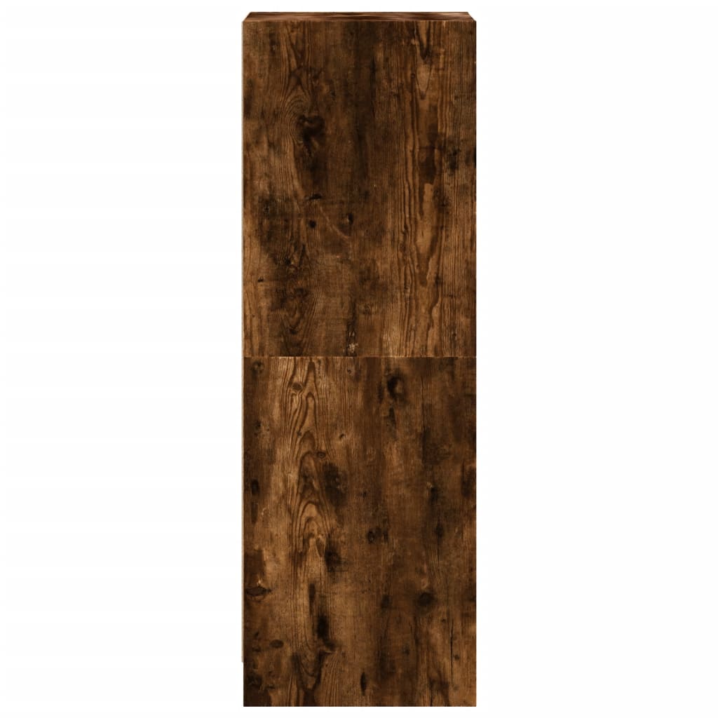 Ντουλάπι Καπνιστή Δρυς 35x37x109 εκ. με Γυάλινες Πόρτες - Pakobazaar