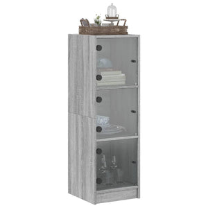 Ντουλάπι Γκρι Sonoma 35 x 37 x 109 εκ. με Γυάλινες Πόρτες
