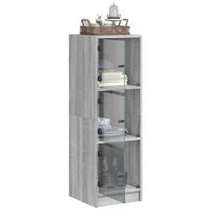 Ντουλάπι Γκρι Sonoma 35 x 37 x 109 εκ. με Γυάλινες Πόρτες