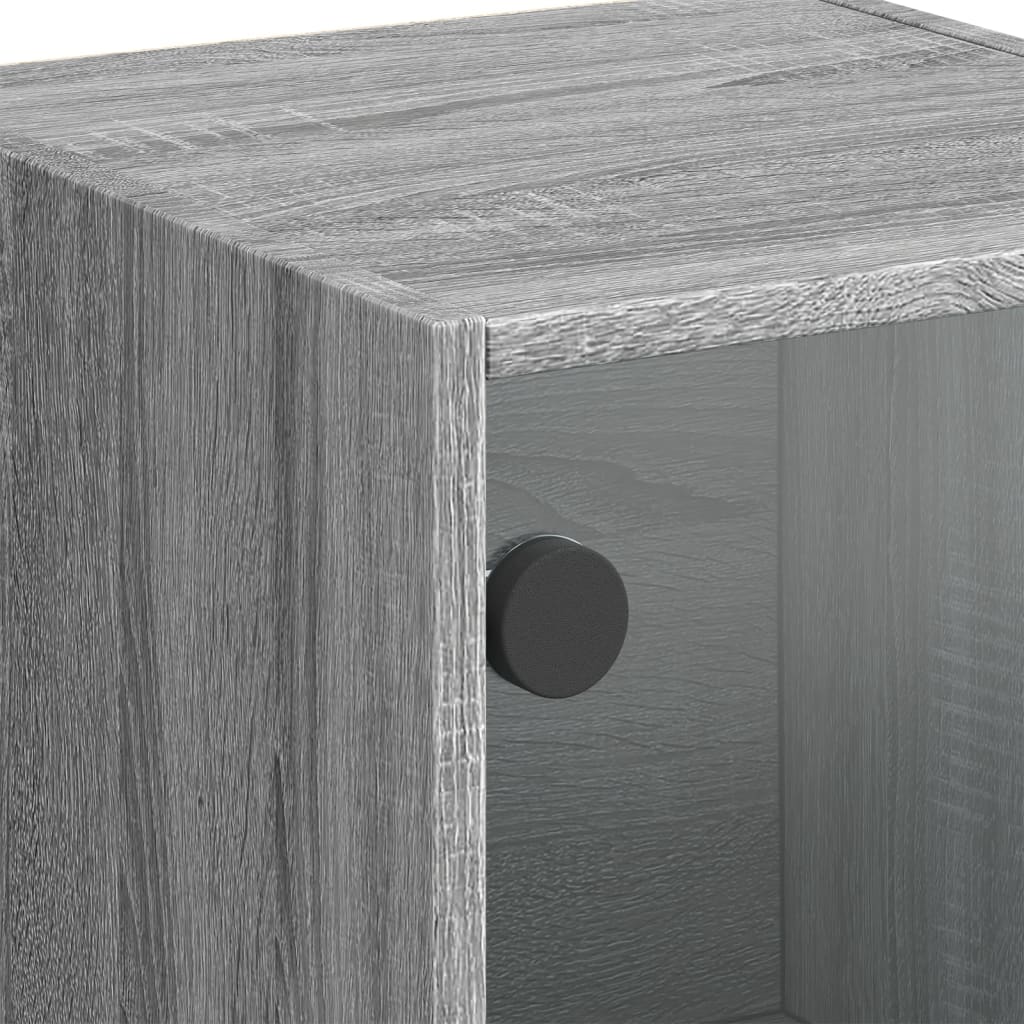 Ντουλάπι Γκρι Sonoma 35 x 37 x 109 εκ. με Γυάλινες Πόρτες