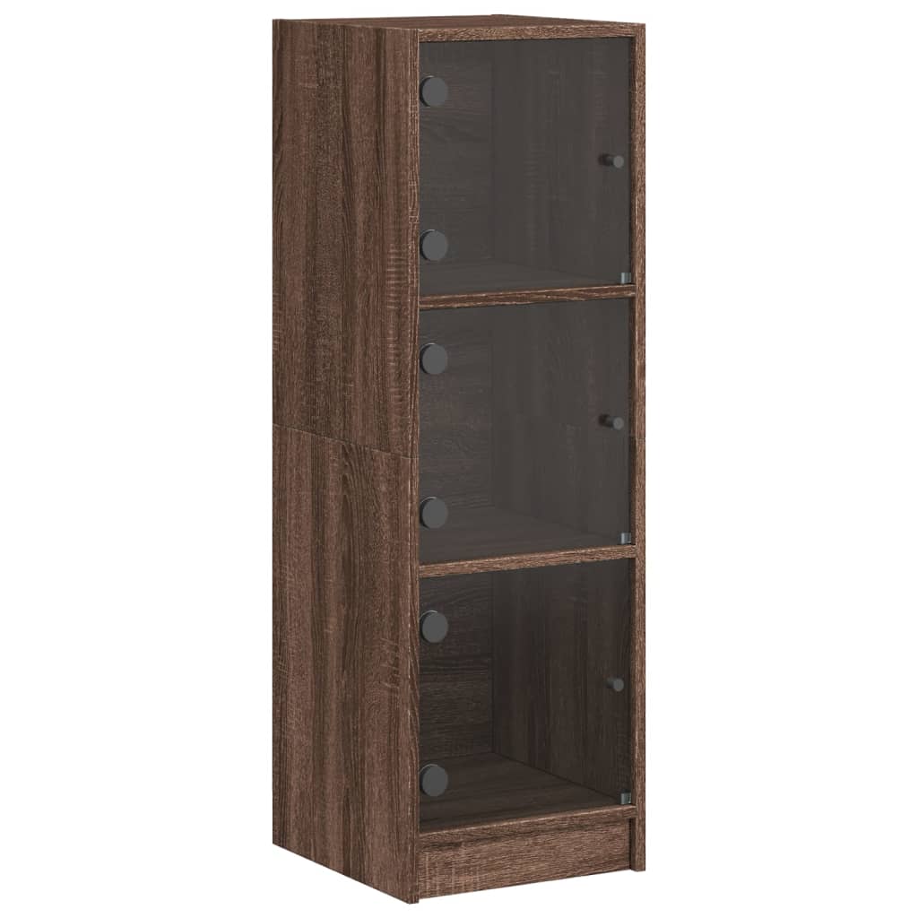 Ντουλάπι Καφέ Δρυς 35 x 37 x 109 εκ. με Γυάλινες Πόρτες