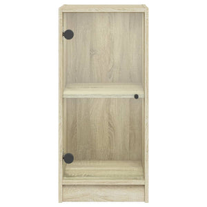 Βοηθητικό Ντουλάπι Sonoma Δρυς 35x37x75,5εκ. με Γυάλινες Πόρτες - Pakobazaar