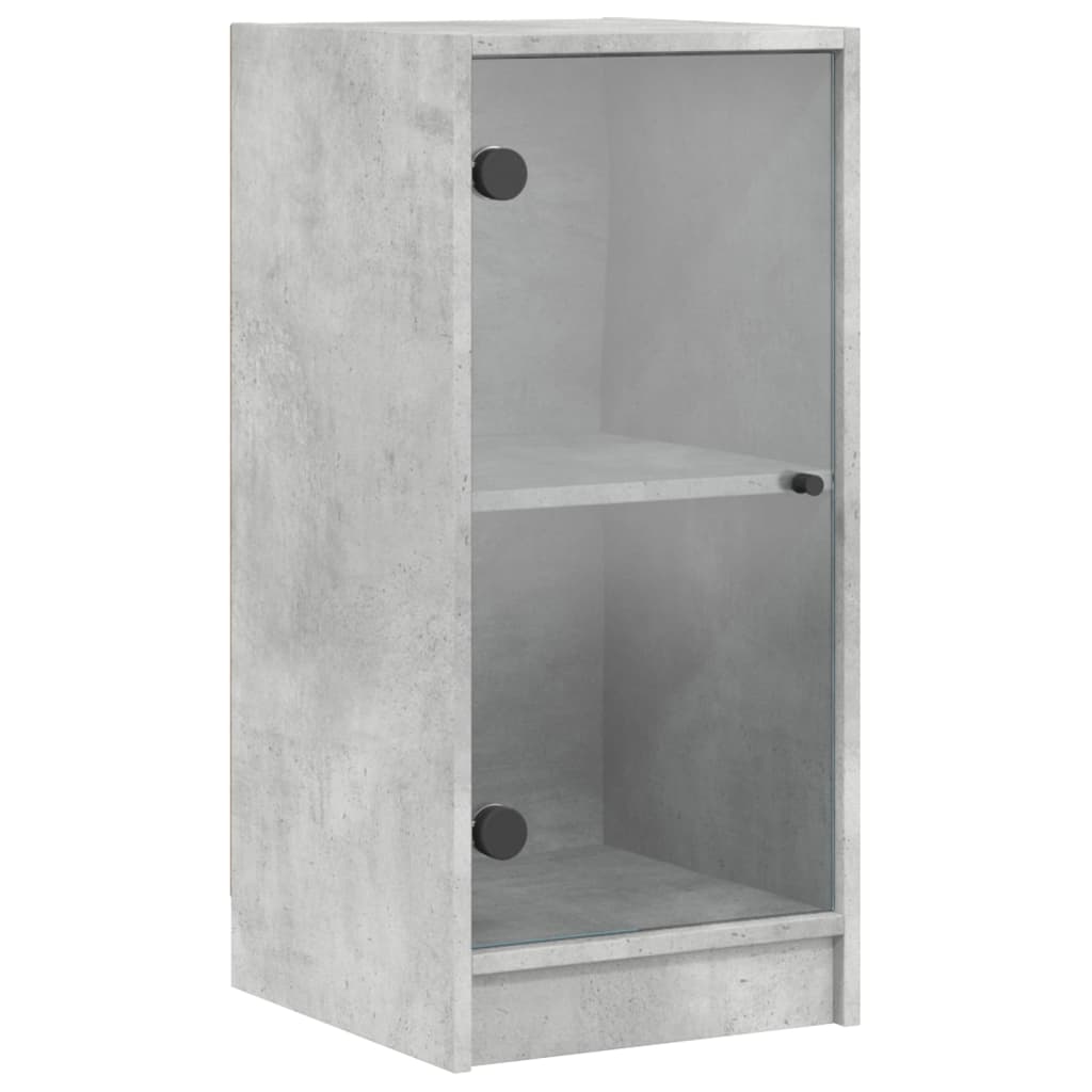 Βοηθητικό Ντουλάπι Γκρι Σκυροδ. 35x37x75,5 εκ. Γυάλινες Πόρτες - Pakobazaar