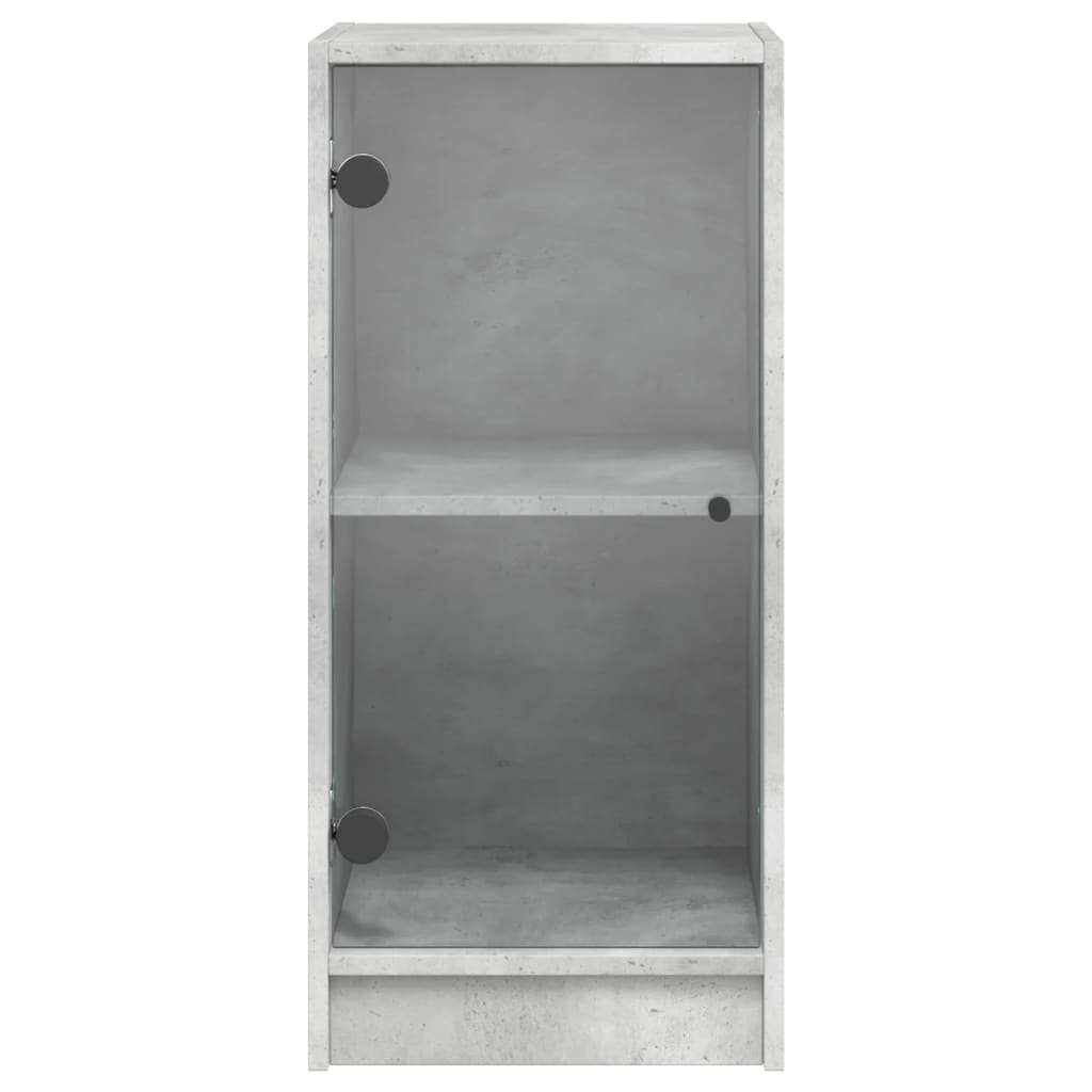 Βοηθητικό Ντουλάπι Γκρι Σκυροδ. 35x37x75,5 εκ. Γυάλινες Πόρτες - Pakobazaar