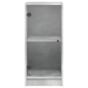 Βοηθητικό Ντουλάπι Γκρι Σκυροδ. 35x37x75,5 εκ. Γυάλινες Πόρτες - Pakobazaar
