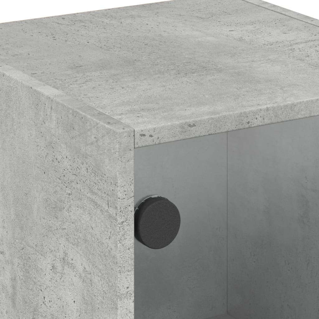 Βοηθητικό Ντουλάπι Γκρι Σκυροδ. 35x37x75,5 εκ. Γυάλινες Πόρτες - Pakobazaar