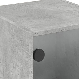 Βοηθητικό Ντουλάπι Γκρι Σκυροδ. 35x37x75,5 εκ. Γυάλινες Πόρτες - Pakobazaar