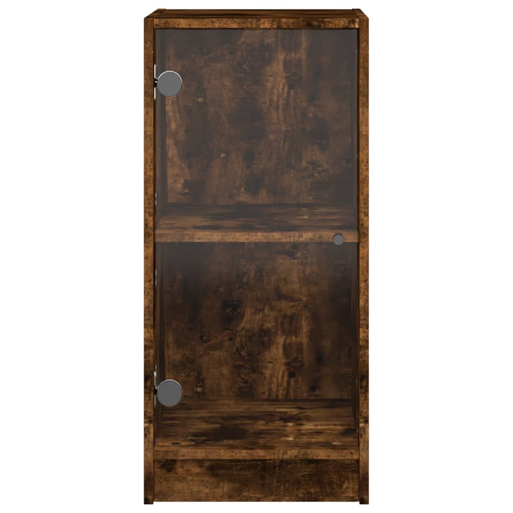 Βοηθητικό Ντουλάπι Καπνιστή Δρυς 35x37x75,5 εκ. Γυάλινες Πόρτες