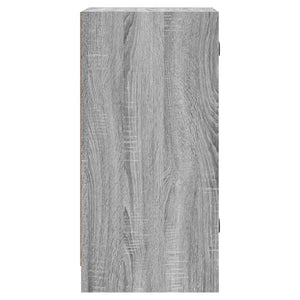 Βοηθητικό Ντουλάπι Sonoma Γκρι 35x37x75,5εκ. με Γυάλινες Πόρτες - Pakobazaar
