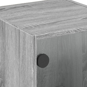 Βοηθητικό Ντουλάπι Sonoma Γκρι 35x37x75,5εκ. με Γυάλινες Πόρτες - Pakobazaar