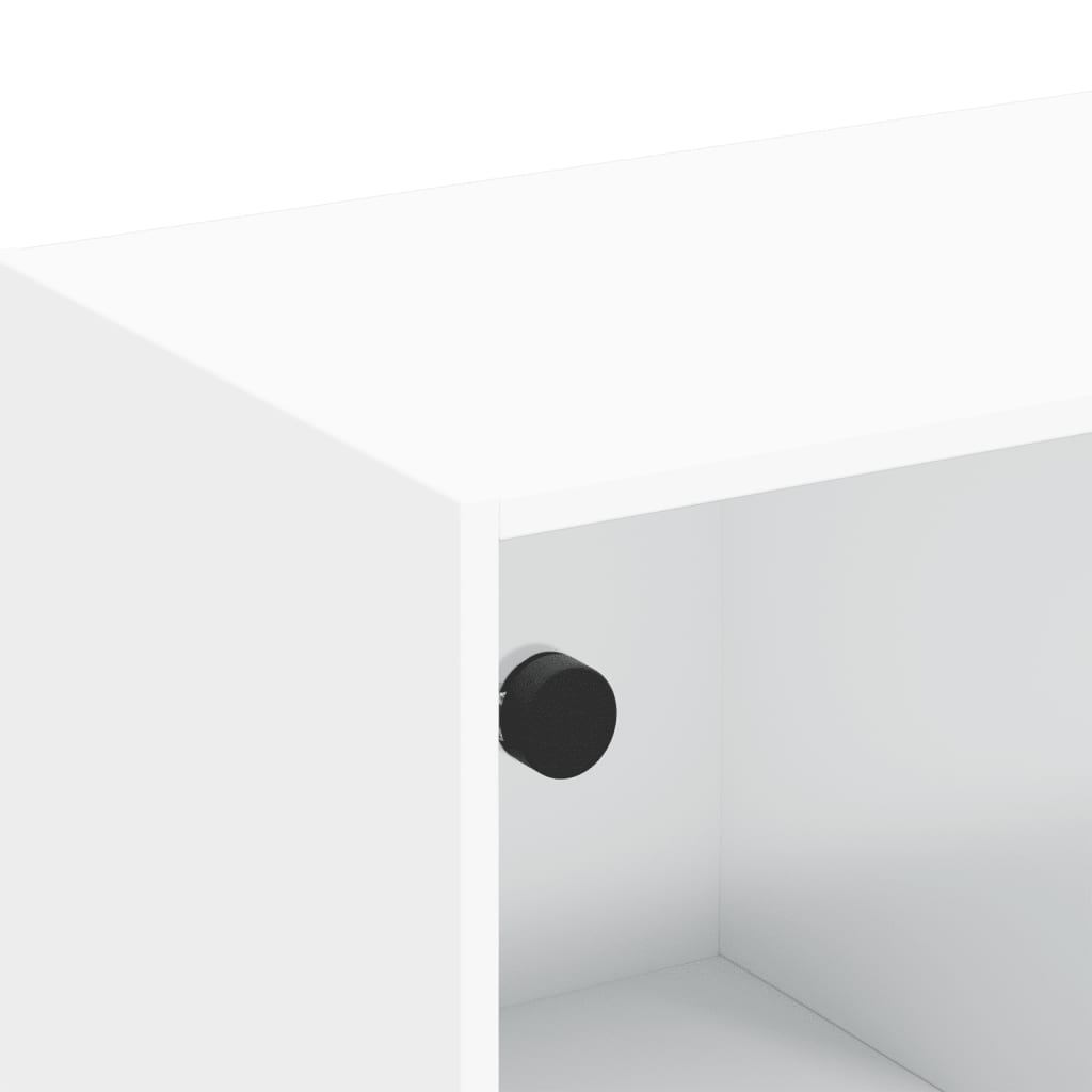 Έπιπλο Τηλεόρασης Λευκό 102x37x42 εκ. με Γυάλινες Πόρτες