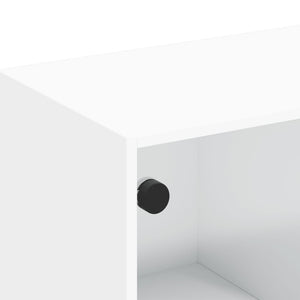 Έπιπλο Τηλεόρασης Λευκό 102x37x42 εκ. με Γυάλινες Πόρτες