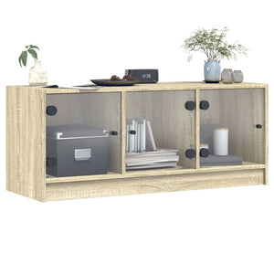 Έπιπλο Τηλεόρασης Sonoma Δρυς 102x37x42 εκ. με Γυάλινες Πόρτες