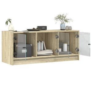Έπιπλο Τηλεόρασης Sonoma Δρυς 102x37x42 εκ. με Γυάλινες Πόρτες