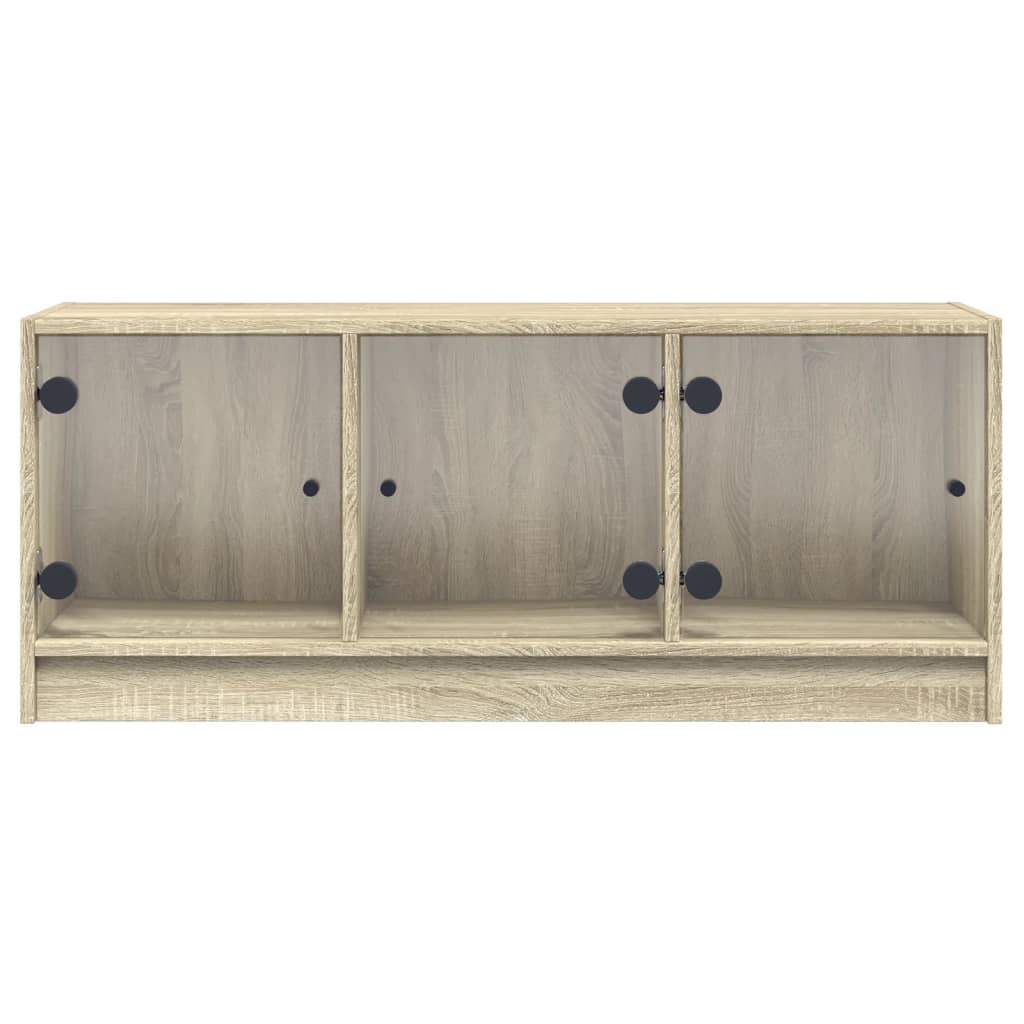 Έπιπλο Τηλεόρασης Sonoma Δρυς 102x37x42 εκ. με Γυάλινες Πόρτες