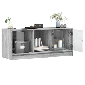Έπιπλο Τηλεόρασης Sonoma Γκρι 102x37x42 εκ. με Γυάλινες Πόρτες