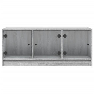 Έπιπλο Τηλεόρασης Sonoma Γκρι 102x37x42 εκ. με Γυάλινες Πόρτες
