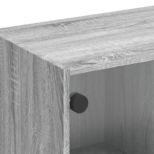 Έπιπλο Τηλεόρασης Sonoma Γκρι 102x37x42 εκ. με Γυάλινες Πόρτες