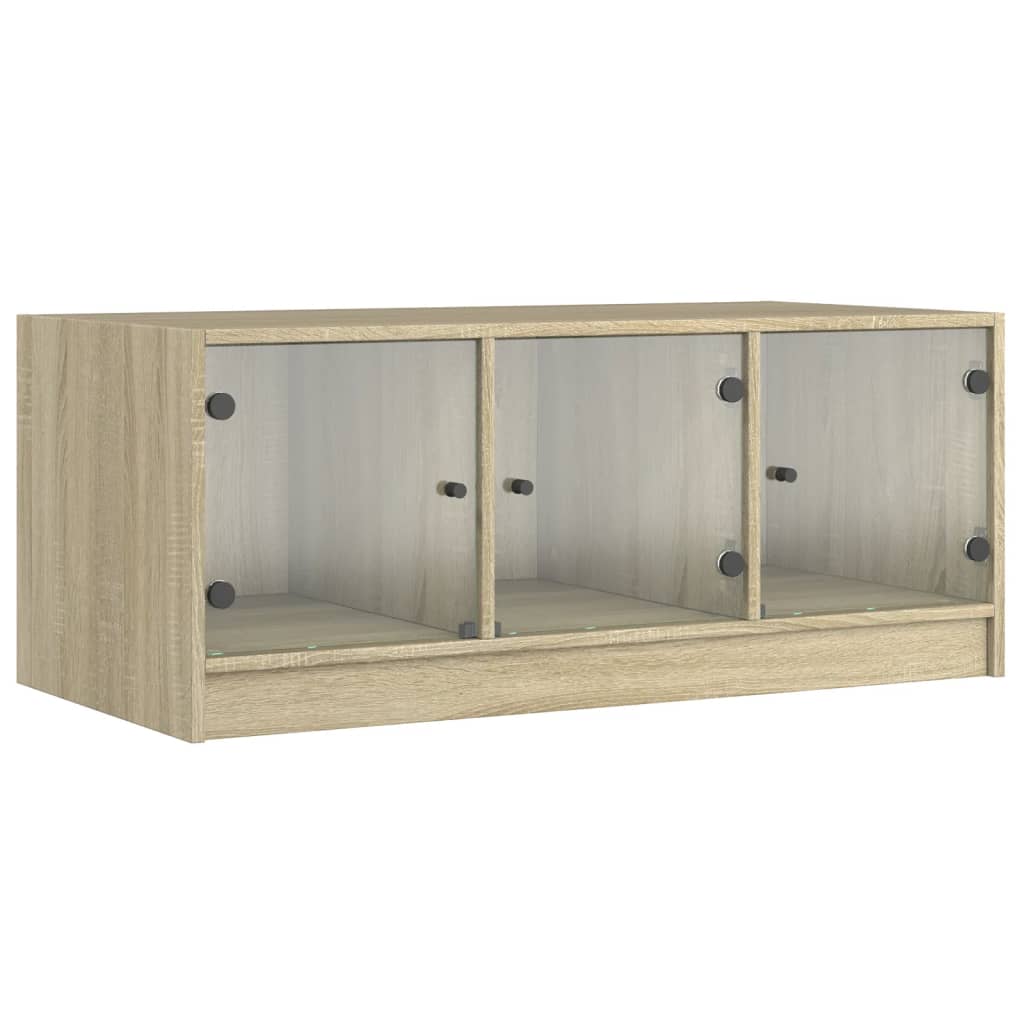 Τραπεζάκι Σαλονιού Sonoma Δρυς 102x50x42 εκ. με Γυάλινες Πόρτες