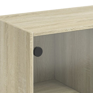 Τραπεζάκι Σαλονιού Sonoma Δρυς 102x50x42 εκ. με Γυάλινες Πόρτες