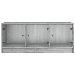 Τραπεζάκι Σαλονιού Sonoma Γκρι 102x50x42 εκ. με Γυάλινες Πόρτες