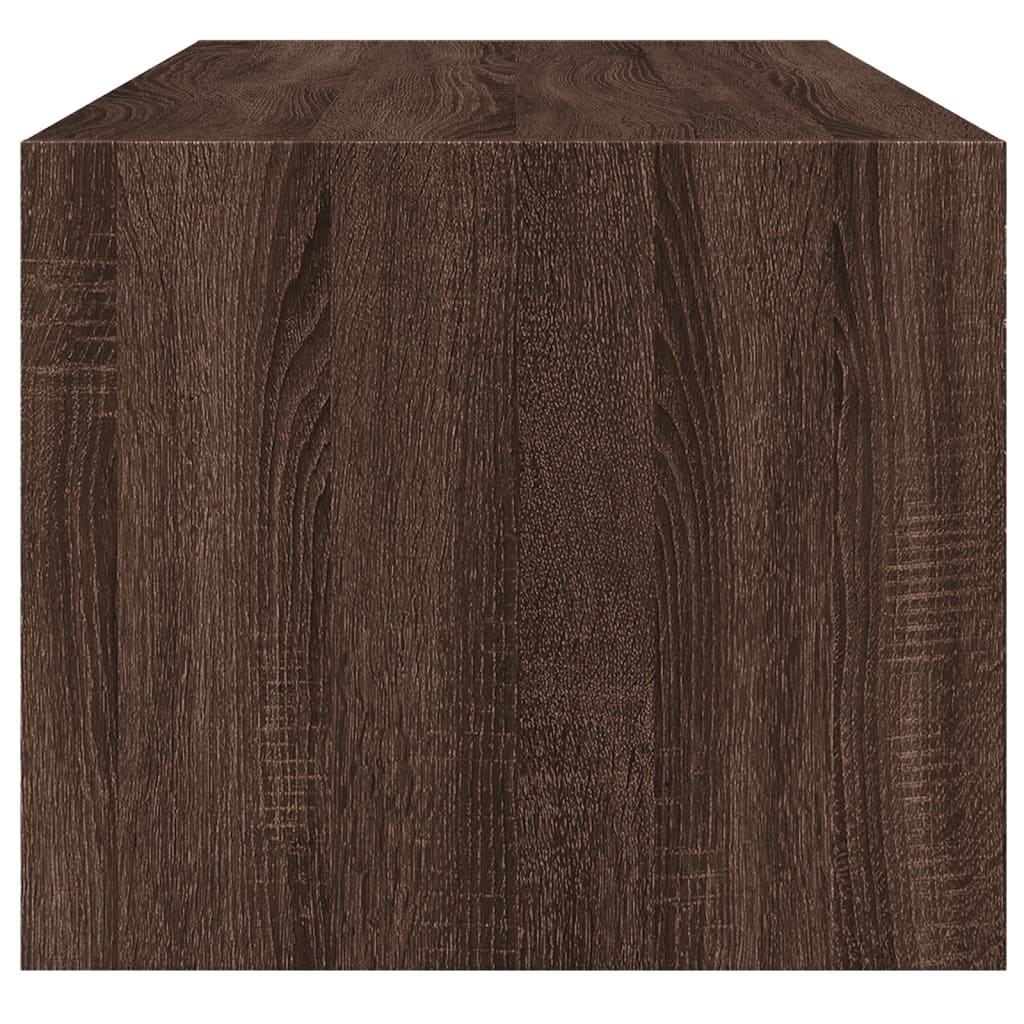 Τραπεζάκι Σαλονιού Καφέ Δρυς 102x50x42 εκ. με Γυάλινες Πόρτες - Pakobazaar