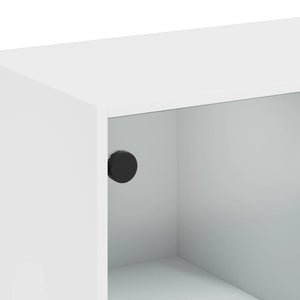 Βοηθητικό Ντουλάπι Λευκό 68x37x75,5 εκ. με Γυάλινες Πόρτες - Pakobazaar