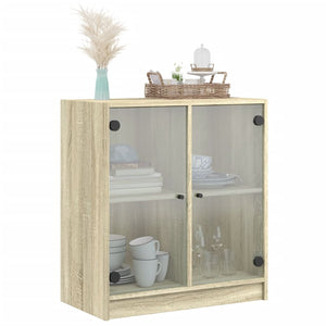 Βοηθητικό Ντουλάπι Sonoma Δρυς 68x37x75,5εκ. με Γυάλινες Πόρτες