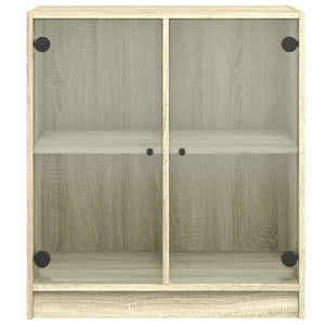 Βοηθητικό Ντουλάπι Sonoma Δρυς 68x37x75,5εκ. με Γυάλινες Πόρτες