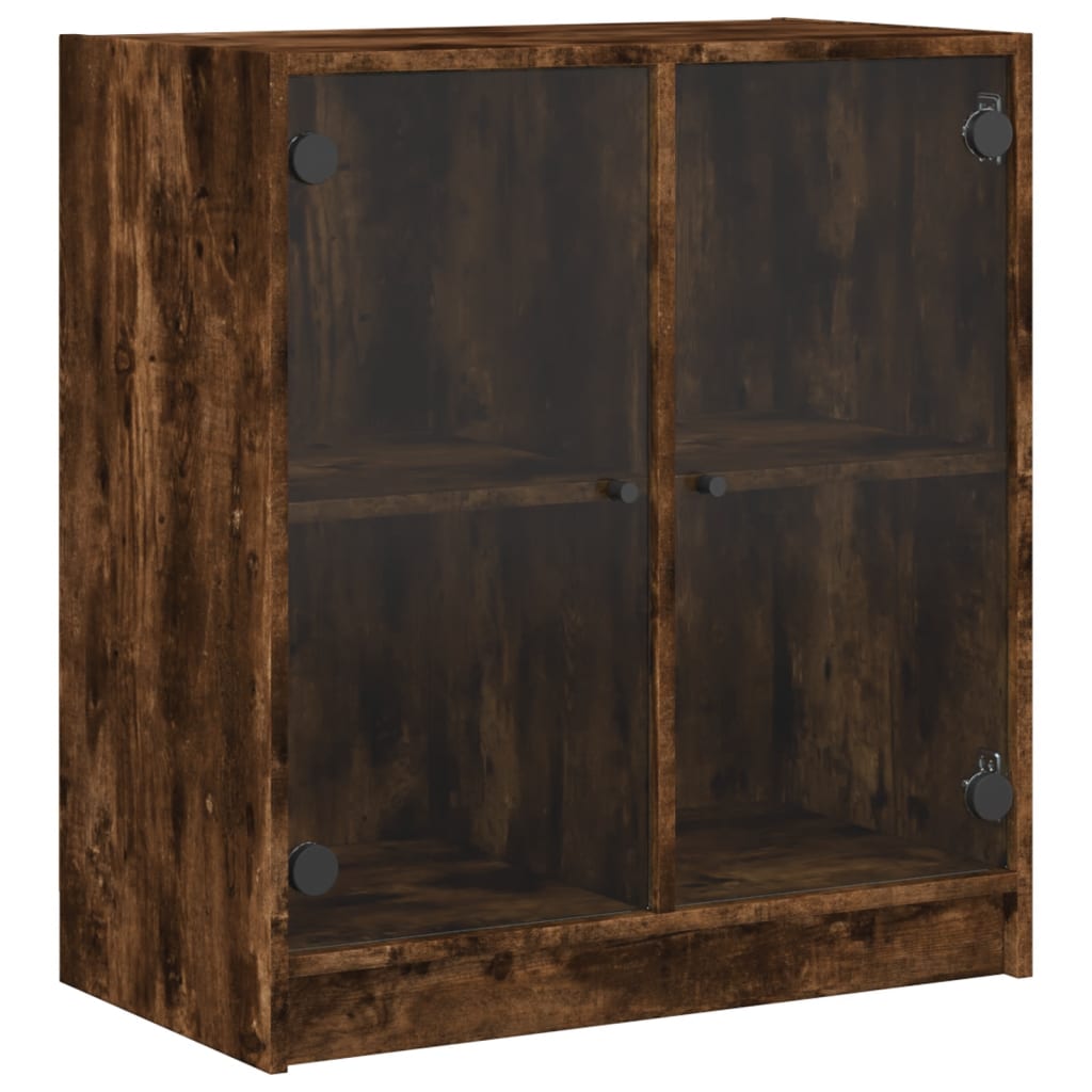 Βοηθητικό Ντουλάπι Καπνιστή Δρυς 68x37x75,5 εκ. Γυάλινες Πόρτες